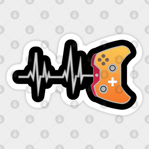 Gamer Heartbeat New Style Video Game Lover Gift unisex Sticker by bakry